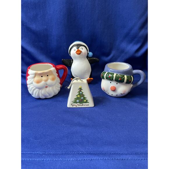 Set of 4 Christmas Holiday Miniature Decorations - Picture 1 of 5